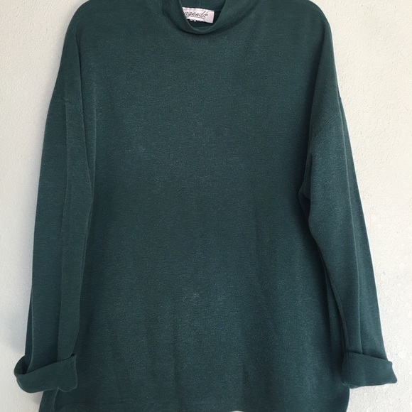 vintage agenda large green mock t long sleeve - Picture 2 of 6